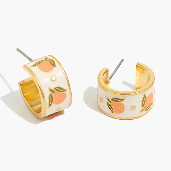 Madewell Jewelry - NWT Madewell Enamel Clementine Huggie Hoop Earrings NWT